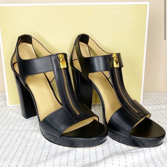 Michael Kors Shoes - {Michael Kors} lock leather platform sandal